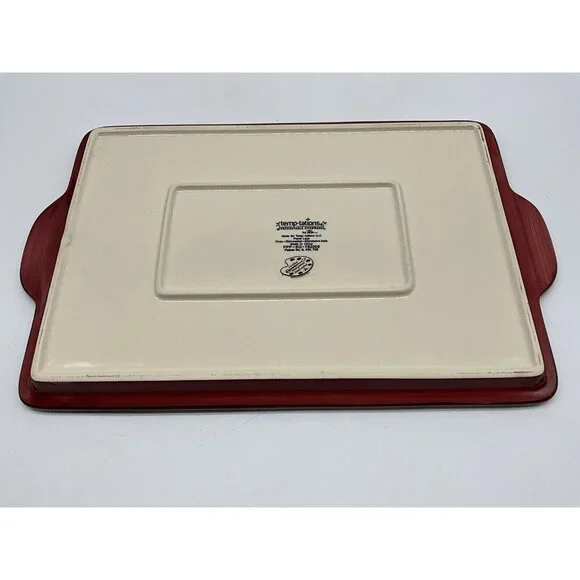 Temp-Tations Cranberry Floral Lace Serving Tray 14 x 9.5 Serveware Cottagecore - Picture 16 of 16